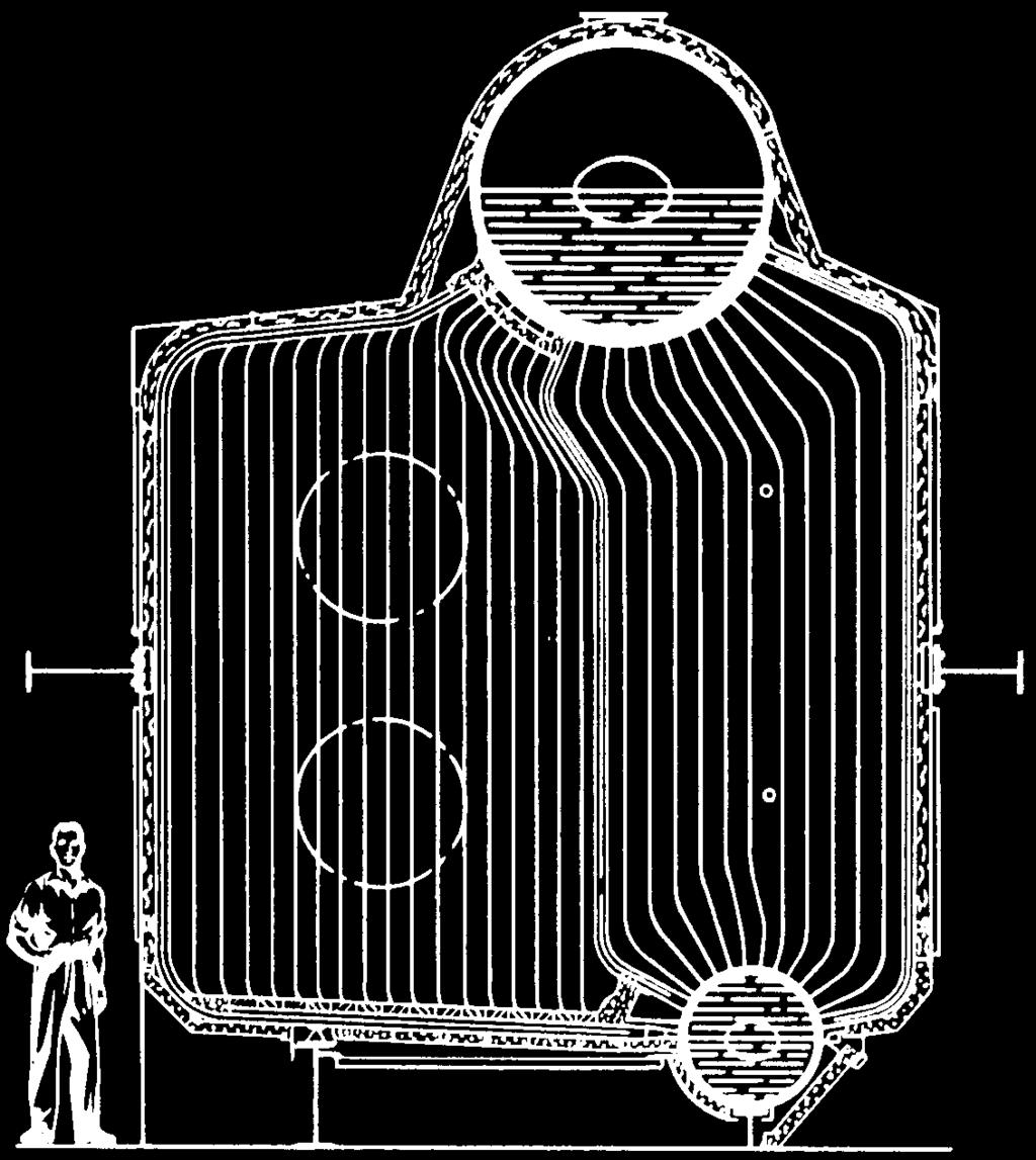 Mogu se konstruirati parni kotlovi s ogrjevnim površinama s više od 40.