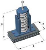 AMORTIZER VIBRACIJA VIBRO/SM/1000 Sa zavarenim kućištem i bočnom pregradom Pogodan za niske frekvencije. Kontrola vibracija.