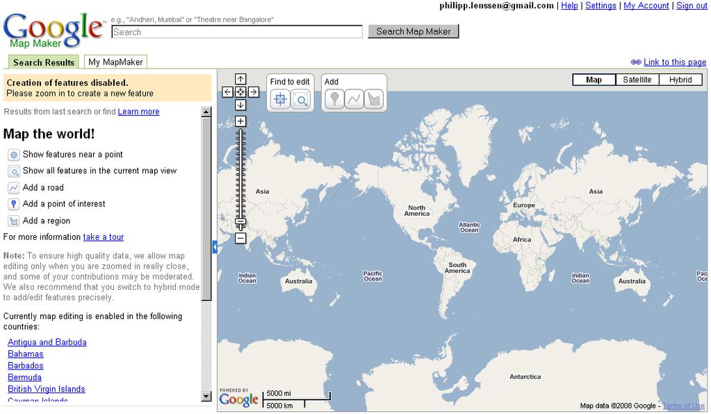 Εικόνα 27: Άποψη Google Map Maker Released Πηγή: http://blogoscoped.com/archive/2008-06-24-n59.