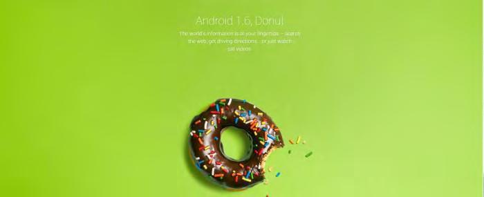 1.3.2 Android 1.6 Donut (API Level 4) Παρουσιάστηκε στις 15 Σεπτεμβρίου του 2009.