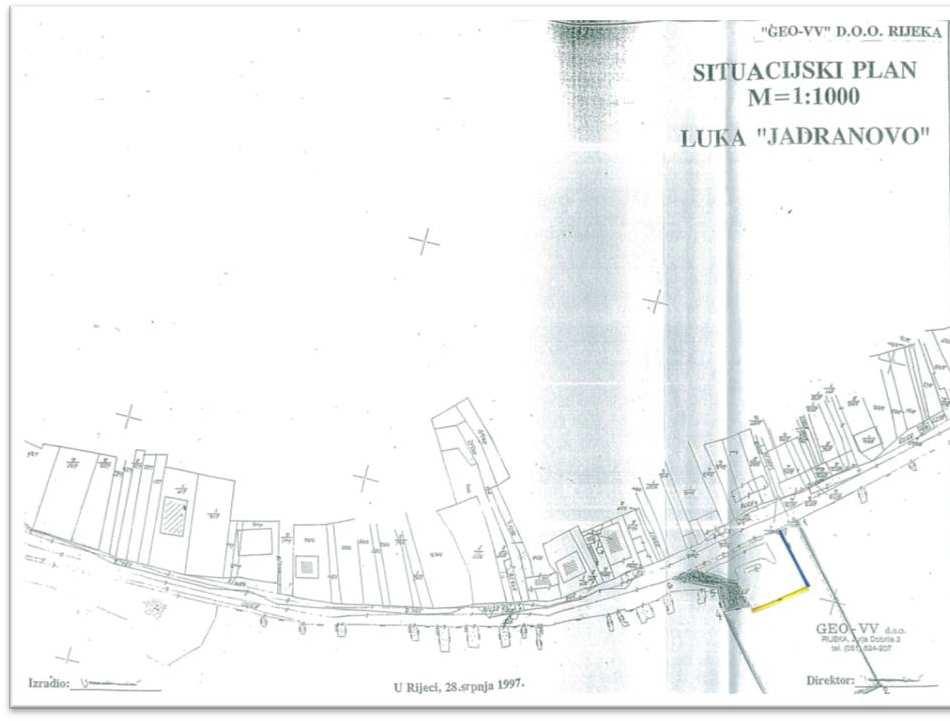 3.6.2. Luka Jadranovo (ϕ = 45 13,6 N; λ =014 37,1 E) Lučko područje sastoji se iz obalnog kopnenog djela i pripadajućeg akvatorija.