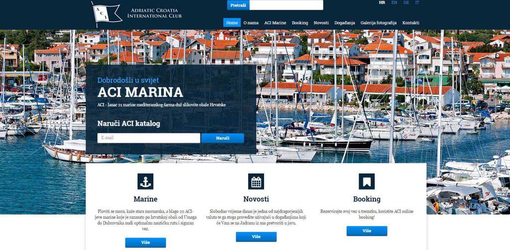 4.2. Primjer e-bookinga u ACI marinama U početnoj fazi ACI marine 1986. godine sagrađeno je i pušteno u rad 16 novih luka nautičkog turizma.