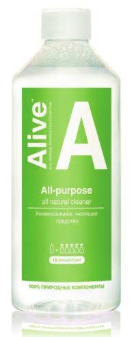 Alive A Soluţie universală pentru curăţare Alive A All-purpose cleaner cod 81201 prezentare 500 ml compoziție Surfactanţi non-ionici 10-15%, surfactanţi anionici <5%, aromă (citral, limonen) <5%,