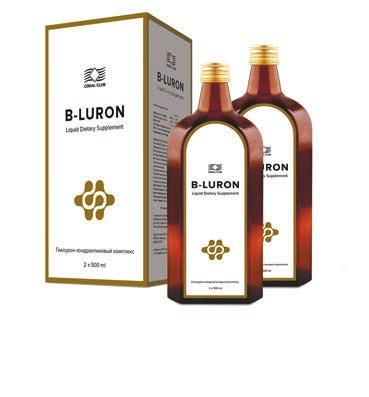B-Luron cod 918140 prezentare 2 flacoane a câte 500 ml compoziție Sulfat de condroitină, acid hialuronic, vitamina Е, zahăr invertit, sorbat de potasiu, apă.