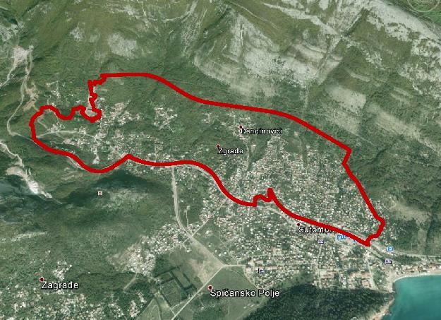 11. PEJZAŽNA ARHITEKTURA DUP Bjelila-Rutke-Gorelac obuhvata površinu od 177,74ha i pripada prostornoj zoni Sutomore.