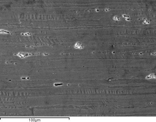51 2 3 5 6 4 1 Σχήμα 16: Μικροφωτογραφία αρχικού κράματος ΑΑ7075 Τ651 (AR) από ηλεκτρονικό μικροσκόπιο, περιοχή εντός ζώνης Στοιχείο Σημείο Mg Al Si Ti Cr Mn Fe Ni Cu Zn 1 2.47 88.00 0 0 0.34 0.