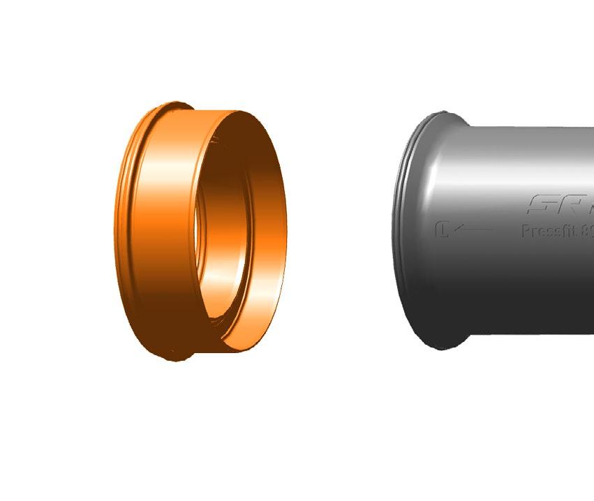 2 3 Prepare the bottom bracket for installation. Remove the left side cup from the center tube. Remove the right side spacer from the right side cup.