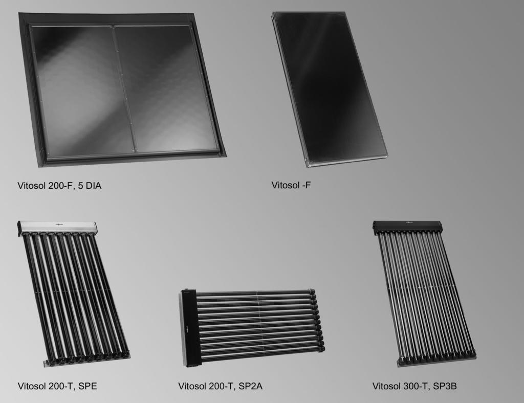 VIESMNN VITOSOL Projektavimo instrukcija VITOSOL 100-F Plokščiasis kolektorius, tipai SV ir SH skirtas montuoti ant plokščiųjų ir šlaitinių stogų bei atskirai, tipas SH taip pat ir montažui ant