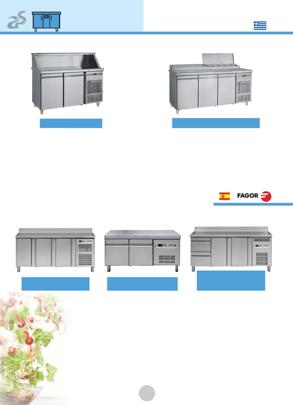 Ψυγεία Πάγκοι Ψυγεία Πάγκοι MM 155 PIMG 185 MIT 180 CMPZ1 135 EFMP 150 PC Ψυγείο Μπαρ με πάσο Ψυγείο Σαλατών με λεκανάκια GN Πόρτες Διάστ.