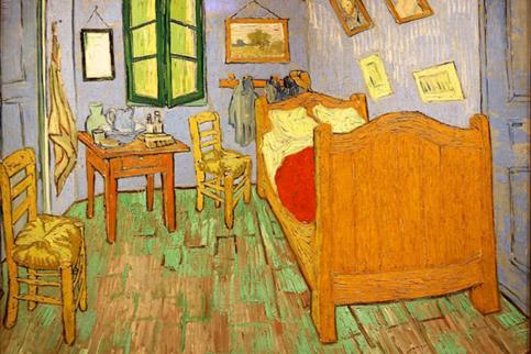 23 Ο τελευταίος πίνακας προβλήθηκε μετά το κεφάλαιο 1 του Modul 2, όπου οι μαθητές διδάχθηκαν τα έπιπλα και τα δωμάτια. Πρόκειται για το περίφημο δωμάτιο του Van Gogh.