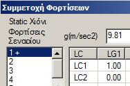 Προσθέστε τους συνδυασμούς για το σενάριο Χιόνι που περιλαμβάνει τα φορτία χιονιού: Δημιουργήστε ένα σενάριο που να περιλαμβάνει το φορτίο χιονιού: Εκτελέστε μία απλή στατική ανάλυση.