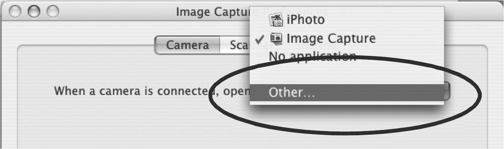 Podešenja automatskog pokretanja ImageBrowsera 0S X (v10.2/v10.3) 1. Pokrenite Image Capture, kliknite na izbornik [Image Capture] i odaberite [Preferences]. 2.