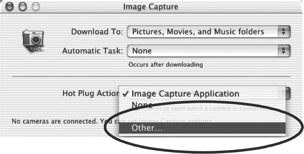 CameraWindow je obično instaliran u direktoriju koji se otvara odabirom direktorija [Applications], [Canon Utilities] i [CameraWindow]. 4. Kliknite na [OK] i zatvorite Image Capture.