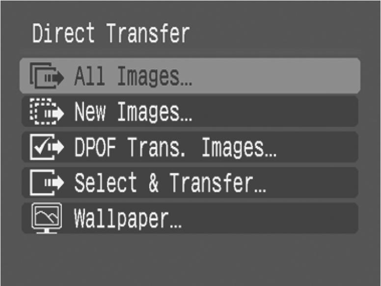 Kopiranje slika pomoću funkcije Direct Transfer Koristite ovaj postupak za kopiranje slika uporabom funkcija fotoaparata.