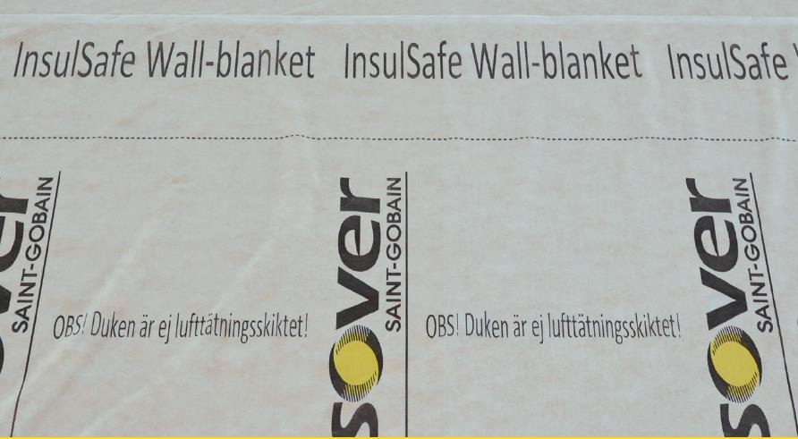 KALD- JA VERTIKAALPINDADE SOOJUSTAMINE ISOVER INSULSAFE PUISTEVILLAGA ISOVER InsulSafe Wall- Blanket Mõõt 2900 x 150 000 Rullis 435m2 Kaal 14kg