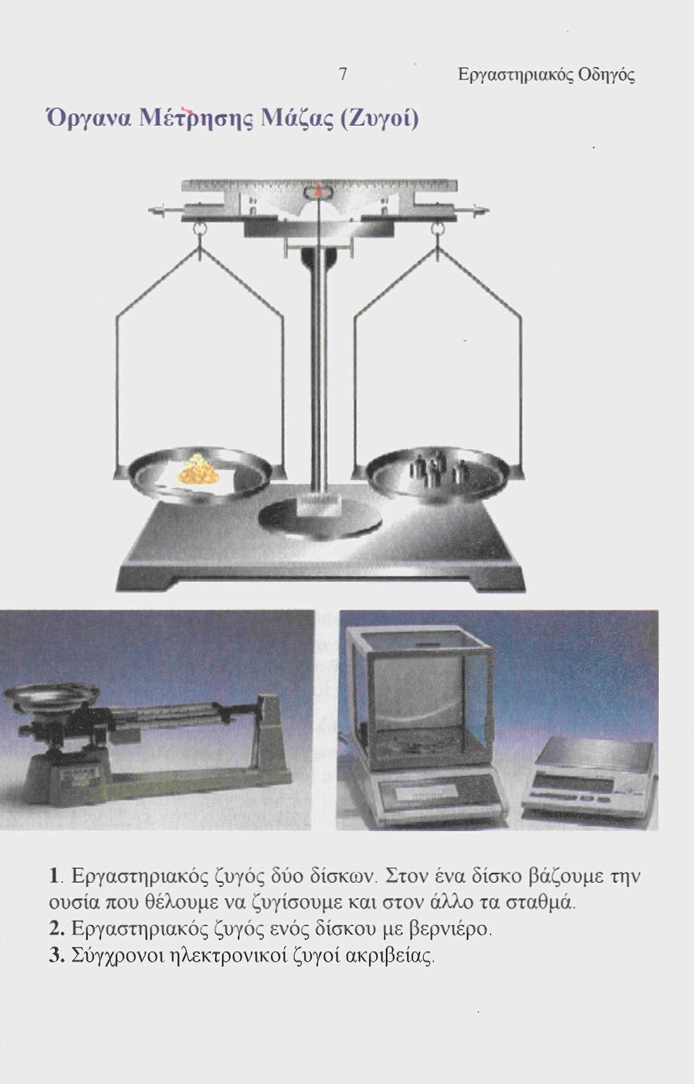Όργανα Μέτρησης Μάζας (Ζυγοί) 7 Εργαστηριακός Οδηγός rrr*?vr 1. Εργαστηριακός ζυγός δύο δίσκων.