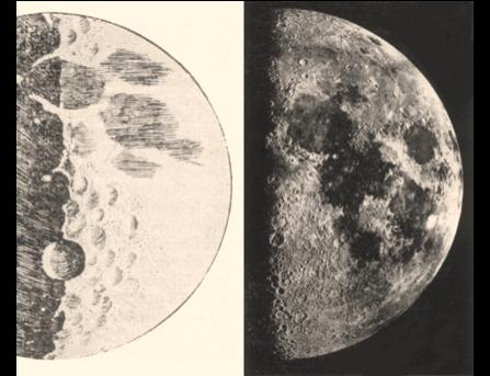 Ο «Ουρανός» δεν διαιρείται ποιοτικά, είναι ενιαίος O Γαλιλαίος, στρέφοντας το τηλεσκόπιό του προς τον ουρανό, παρατήρησε περί τα τέλη του 1609, την επιφάνεια της σελήνης και διαπίστωσε ότι η