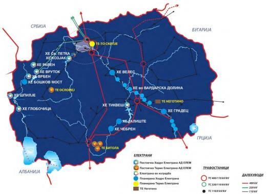 Производството на електрична енергија од хидроцентралите флуктуира во голема мера, во зависност од хидрологијата и се движи од 1850 GWh во 1980 до 848 GWh во 1992, 1389 GWh во 1999, 626 GWh и 757 GWh