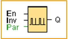 شکل 2-٣٣ شماي گرافیکی مولد پالس آسنکرون و دياگرام زمانی آن - مولد تصادفی : Random Generator اين تابع يک تايمر ترکیبی تاخیر در وصل و قطع است که زمان وصل و قطع را به طور تصادفی تعیین می نمايد.