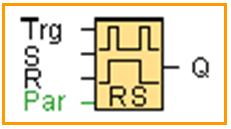 تحريک لحظه اي ورودي S خروجی Q يک )Set( و با تحريک لحظه اي ورودي R خروجی Q صفر )Reset( می شود.