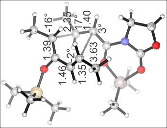 C. ptimized Structure and Energies of Diels Alder Transition Structures 2c+A 2, endo TS Analyzing Gaussian utput File: MeMeTMS_MexazolAlMe2_endo_s-cis.