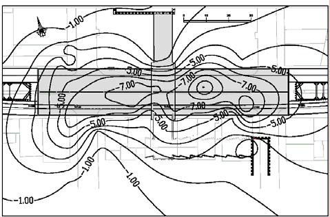 Top Heading 0.0 Top Heading Surface settlement (mm) 2.0 4.0 6.0 8.0 10.0 12.0 Field measurements Numerical Prediction 14.0 80 60 40 20 0-20 -40-60 -80 Distance from tunnel axis (m) Bench and Invert 0.