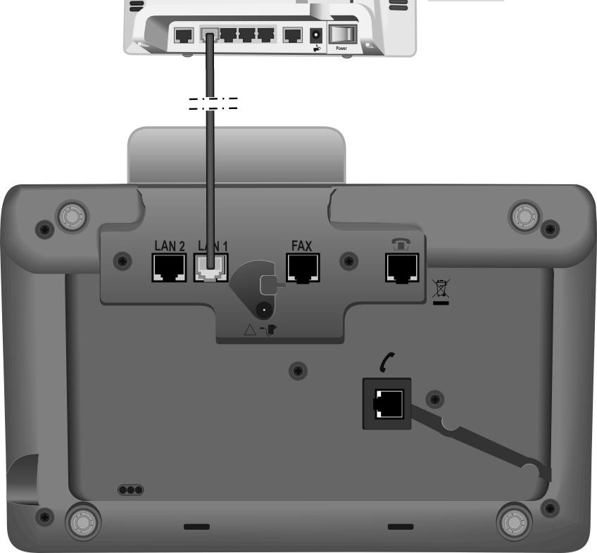 Πρώτα βήματα 3 1 2 1 Εισάγετε το ένα άκρο του συνοδευτικού καλωδίου Ethernet (Cat 5 με 2 βύσματα RJ45 Western-Modular) από το πίσω μέρος διαμέσου της υποδοχής στο περίβλημα.