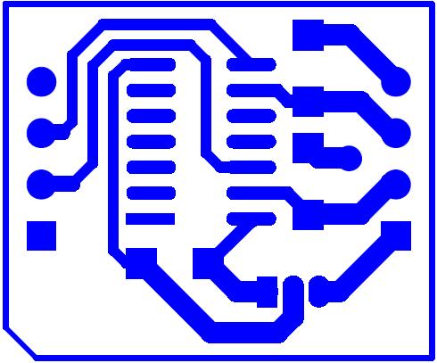 Слика 4.12 Баферишуће коло за сигнале фаза енкодера а) шема и б) layout Реализована дигитална изолација се може користити за пренос дигиталних сигнала високих учестаности.