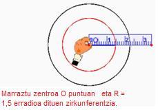 Zirkunferentzia batean, elementu hauek bereiz ditzakegu: Zentroa: zirkunferentziako puntu guztietatik distantzia berberera dagoen puntua (jakina, zirkunferentziaren barnean dago).