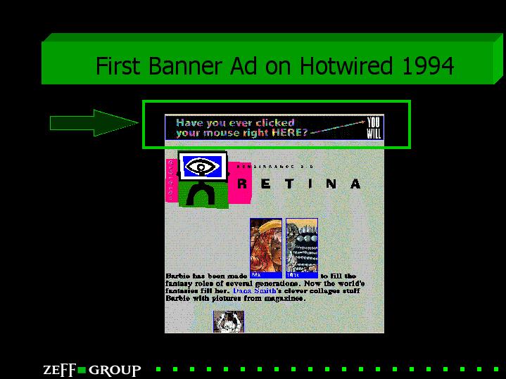 3.2 Ιστορία της Διαδικτυακής Διαφήμισης Η αρχή της διαδικτυακής Διαφήμισης χαρακτηρίστηκε από τον πειραματισμό των διαφόρων διαφημιστών.