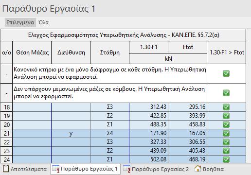 5. ΟΔΗΓΟΣ ΧΡΗΣΗΣ 5 εξής κριτήρια: 1) Ελέγχεται αν υπάρχουν περισσότερα του ενός διαφράγματα ανά στάθμη.