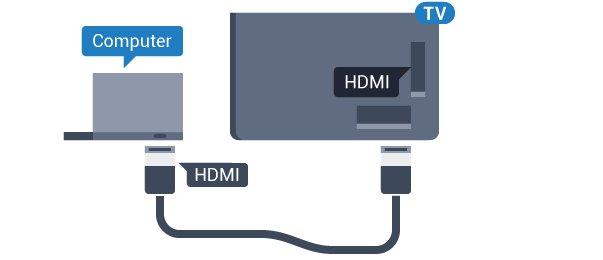 Dengan DVI ke HDMI Sebaliknya, anda boleh menggunakan DVI ke penyesuai HDMI (dijual berasingan) untuk menyambungkan PC ke HDMI dan kabel L/R audio (bicu mini 3.