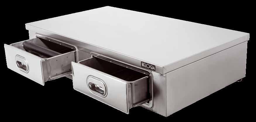 Συρταριέρες / 51 Belogia INOX 2 DR 649,00 Belogia Inox 2 DR Συρταριέρα Συρταριέρα καφέ ειδικά σχεδιασμένη για επαγγελματική χρήση με 2 συρτάρια ιταλικής κατασκευής Κατασκευασμένη από ανοξείδωτο