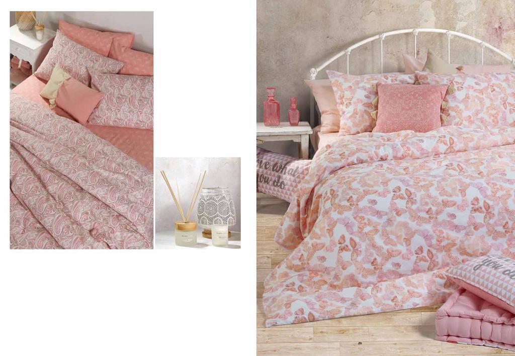 ...think Pink Orient - Coral Smart line με ύφασμα 100% βαμβακερό 144 κλωστών Σετ σεντόνια μονά: 2 σεντόνια 170x260 + 1 μαξιλ/κη 52x72 Σετ σεντόνια διπλά: 2 σεντόνια 200x260 + 2