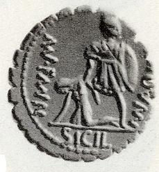 ; bust of virtus on obverse, with