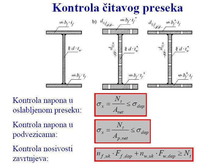 12. PRORAČUN I KONSTRUISANJE MONTAŽNIH NASTAVAKA AKSIJALNO OPTEREĆENIH ŠTAPOVA OSTVARENIH ZAVRTNJEVIMA (proračun prema površini poprečnog preseka - statički pokriven nastavak štapa) 13.