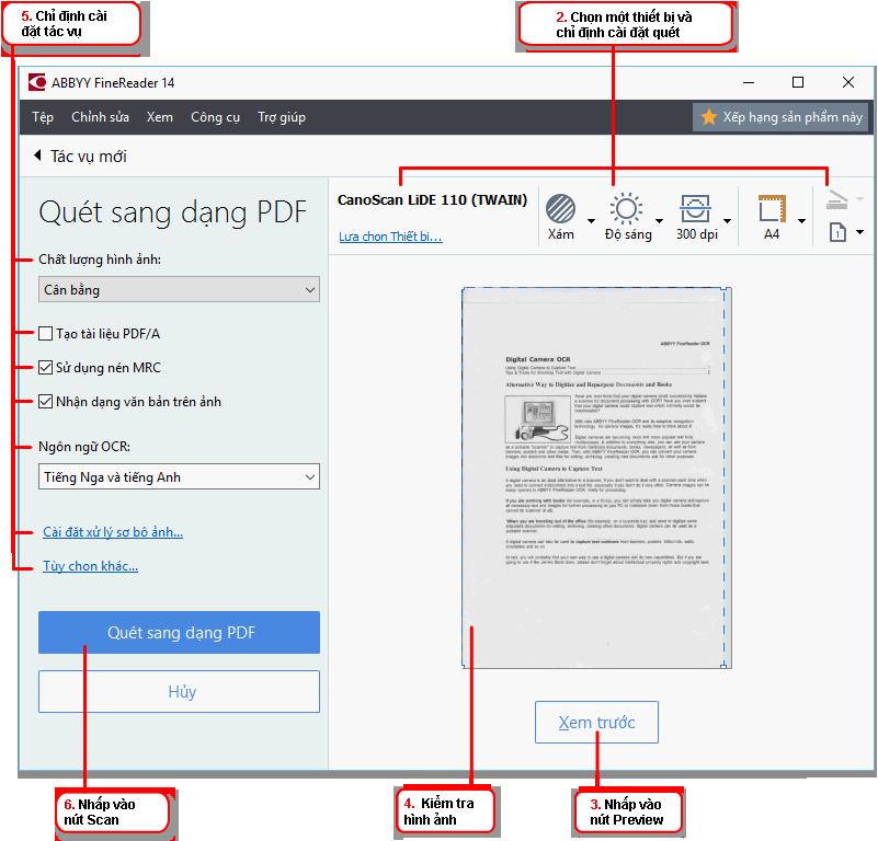 uét sang các định dạng khác tạo tài liệu ở các định dạng phổ biến như *.odt, *.pptx, Q *.epub và *.html từ hình ảnh thu được từ máy quét hoặc máy ảnh kỹ thuật số. 2.