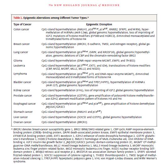 Esteller M, NEJM,