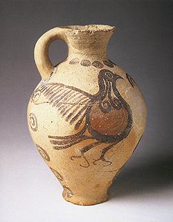 Μέση εποχή του Χαλκού στην Αιγαίο - μεσοκυκλαδική περίοδος (ΜΚ) - Σε όλη την διάρκεια της ΜΚ συναντάτε επείσακτη κεραμική από ελλαδικές θέσεις και Κρήτη.