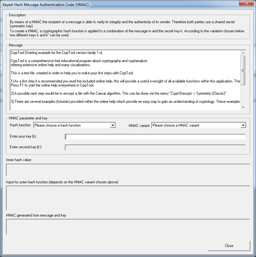 3. Επιλέξτε SHA-1 ως hash function και double hashing (RFC 2104) ως HMAC variant. 4.