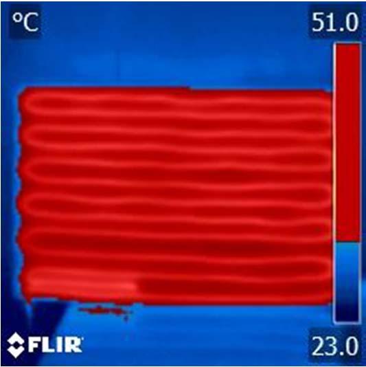 панела са в) Термографски приказ грејног панела задатом доњом