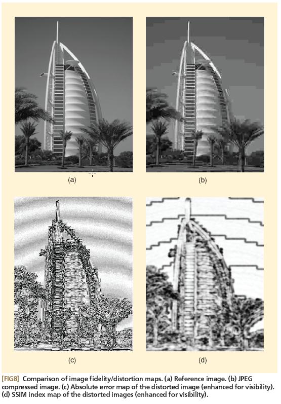 Example JPEG induced annoying pseudo-contouring effects (in the sky region) and blocking artifacts (along the