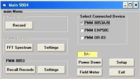 7.2.2. Πλαίσιο ελέγχου PMM SB04 Το παράθυρο ελέγχου του PMM SB04 έχει την εξής µορφή: Επιλέγοντας την αντίστοιχη συσκευή που είναι συνδεµένη επάνω στο