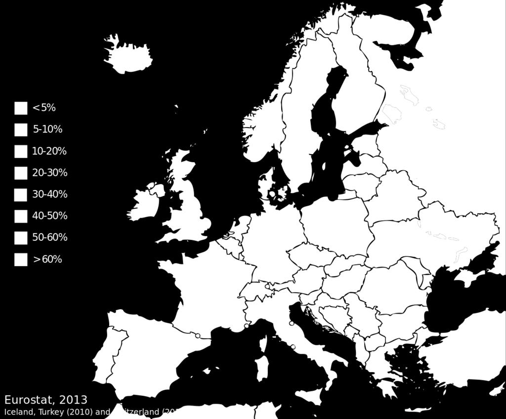 Εικόνα 6. Ενέργεια από ΑΠΕ στην Ευρώπη Επίσης, τα τελευταία χρόνια, η σωρευτική εκπροσώπηση της αποθήκευσης της ενέργειας εμφανίζεται στις αγορές ηλεκτρικής ενέργειας παγκοσμίως.