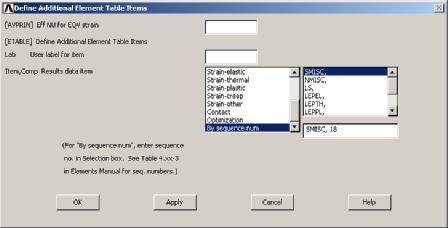 Šķērsspēka piepūļu skaitlisko vērtību definēšana (1) General Postproc/ Element Table/