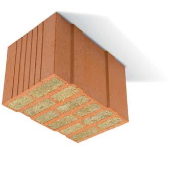 IZO PROFI za večjo toplotno zaščito od 0,12 2 W/m K Monolitna in učinkovita gradnja Zunanje stene iz brušene opeke IZO PROFI z vgrajeno toplotno izolacijo dosegajo zadostno toplotno izolacijo brez