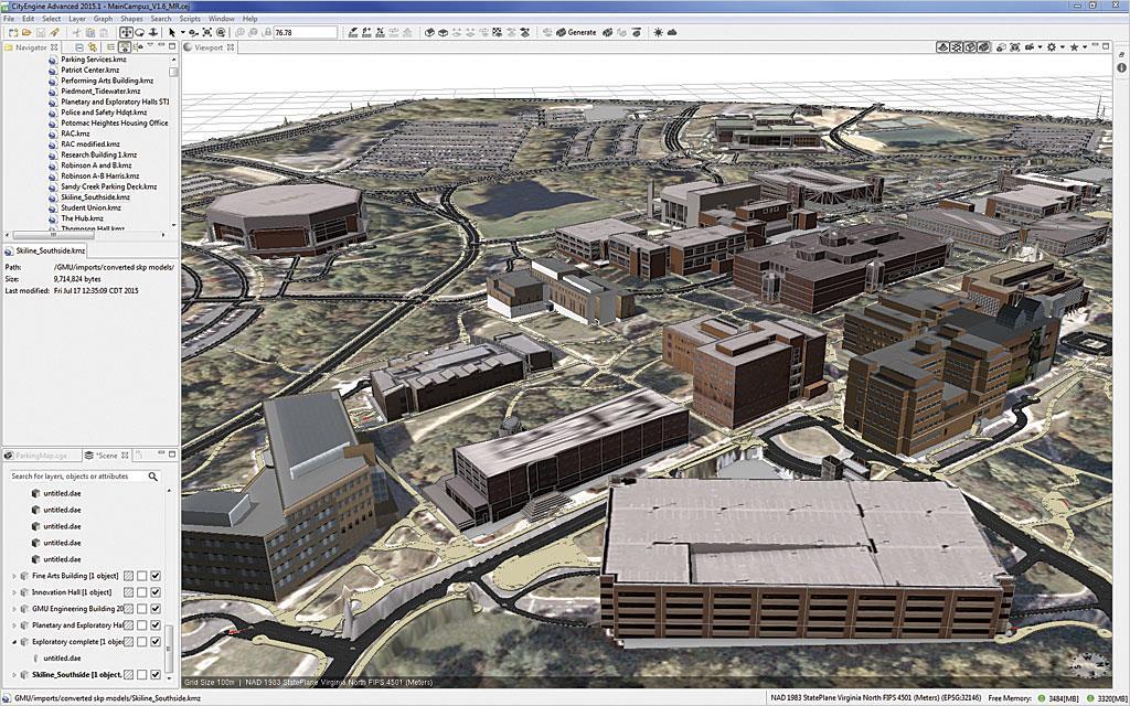Εικόνα 24: Παράδειγμα τρισδιάστατης απεικόνισης στο City Engine (Πηγή:Esri, 2016) Τα πλεονεκτήματα που προκύπτουν από τη χρήση των συστημάτων 3D GIS είναι αρκετά, ειδικά στην ανάλυση των μοτίβων των