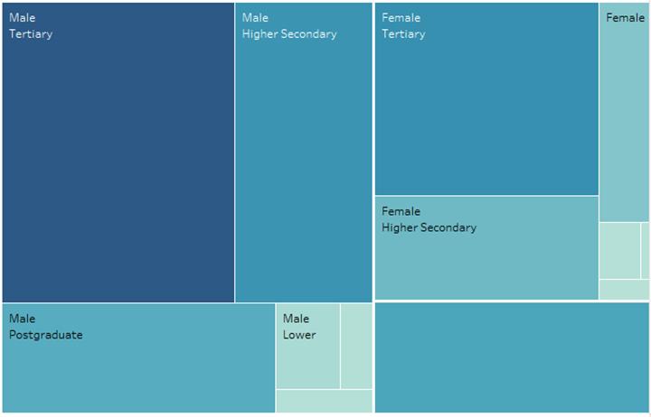 Οπτικοποίηση δεδομένων με τη χρήση του Tableau Αναπαράσταση σχέσης φύλου και επιπέδου