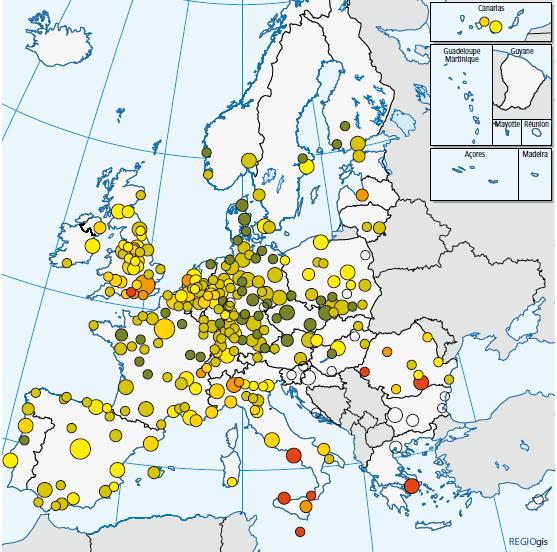 Δημόσιες συγκοινωνίες στην Ευρώπη (2/3) Κυκλοφοριακή συμφόρηση στις αστικές περιοχές της Ευρώπης, 2014 1 Το 2014, δέκα ευρωπαϊκές πόλεις, μεταξύ των οποίων και η Αθήνα, είχαν κυκλοφοριακή συμφόρηση