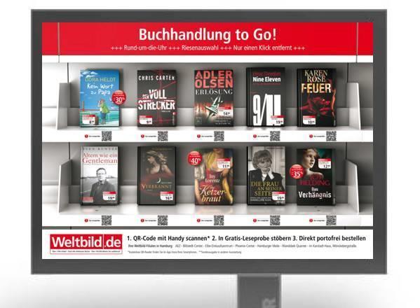 Τα τυπωμένα βιβλία επανέρχονται Για παράδειγμα θα ανακαλύψετε πως η Weltbild στη Γερμανία με τη μορφή αφίσας απεικόνισε σε εκατόν σαράντα υπαίθριες διαφημίσεις τα δέκα επιλεγμένα best-seller της: